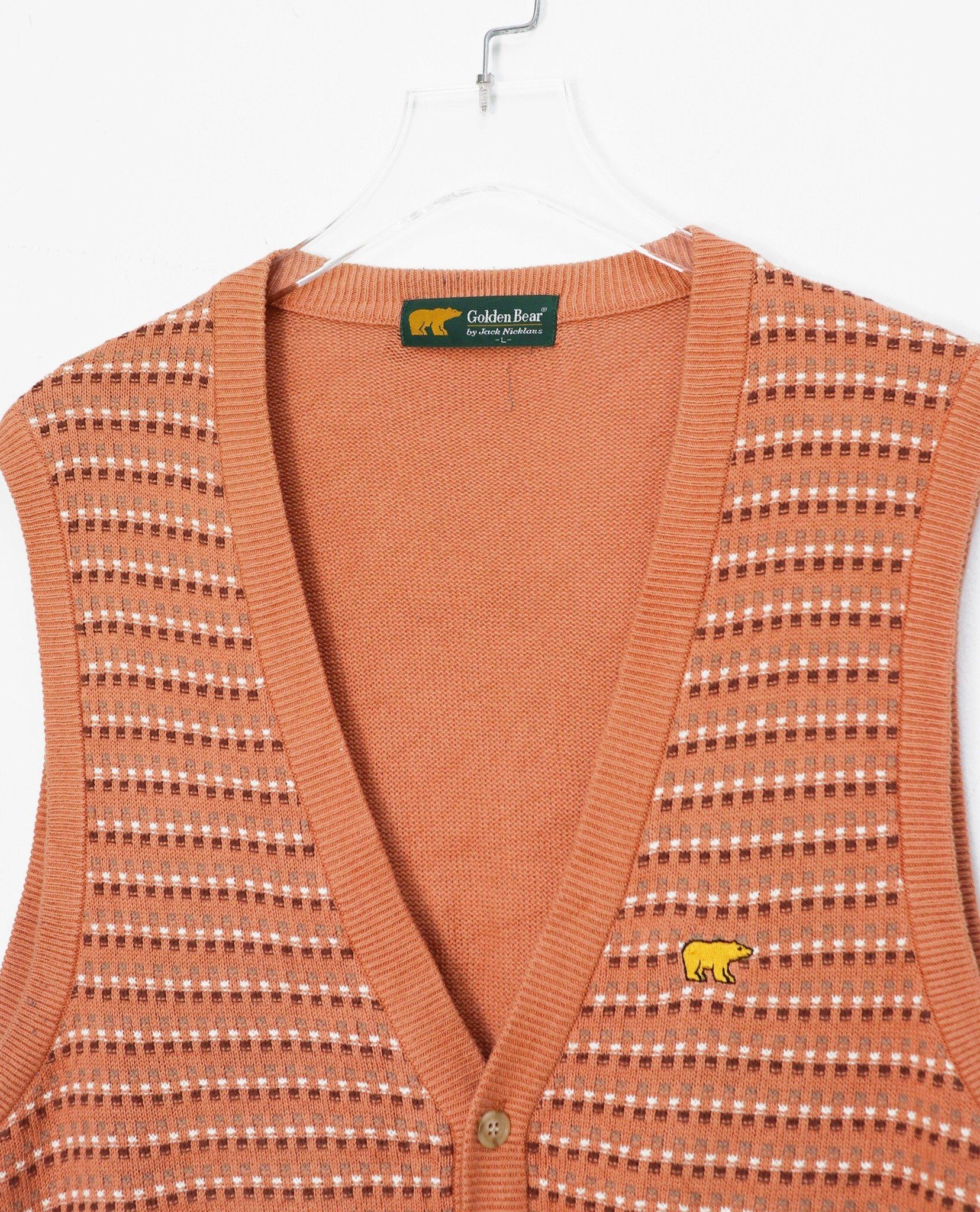  09.29.22 - VTG KNIT VEST JACKET - GOLDEN BEAR 