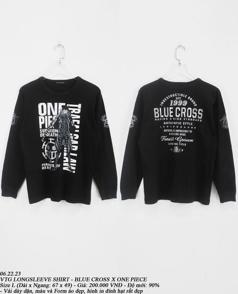  06.22.23 - VTG LONGSLEEVE SHIRT - BLUE CROSS X ONE PIECE 