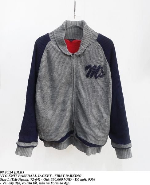  09.20.24 - VTG KNIT BASEBALL JACKET - FIRST PARKING 