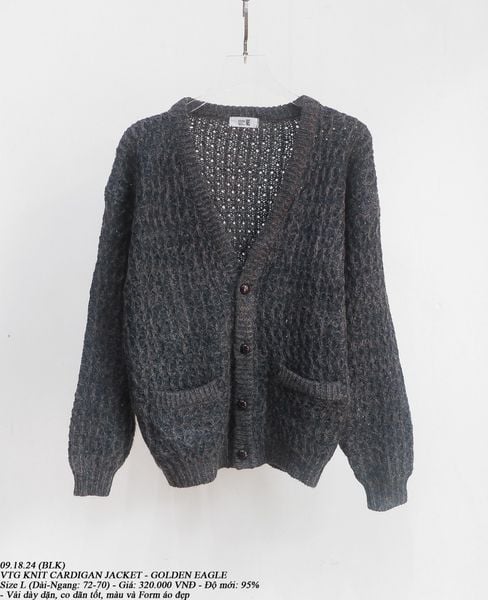 09.18.24 - VTG KNIT CARDIGAN JACKET - GOLDEN EAGLE 