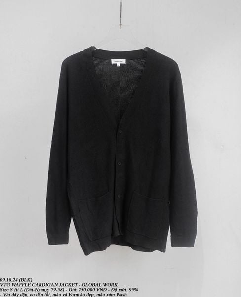  09.18.24 - VTG WAFFLE CARDIGAN JACKET - GLOBAL WORK 