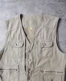  10.29.23 - VTG DENIM WORK VEST JACKET - SUN ROCKY 