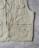  10.29.23 - VTG DENIM WORK VEST JACKET - SUN ROCKY 