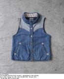  10.29.23 - VTG DENIM PUFFER VEST JACKET - MARSHMALLOW CROWN 