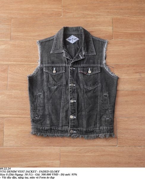  09.22.24 - VTG DENIM VEST JACKET - FADED GLORY 