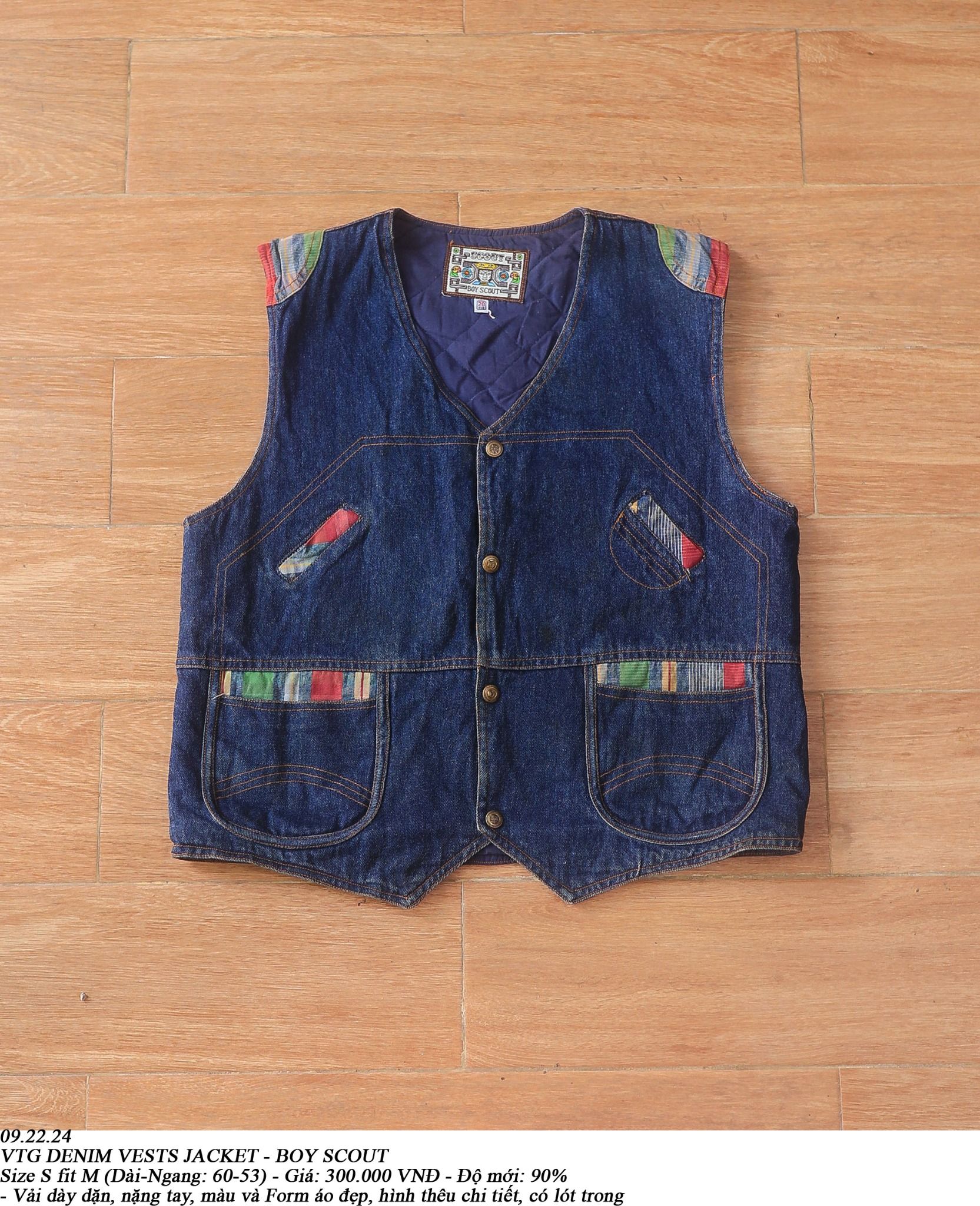  09.22.24 - VTG DENIM VEST JACKET - BOY SCOUT 