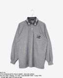  09.27.22 - VTG LONGSLEEVE POLO SHIRT - BLACK GJING 