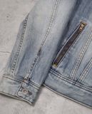  01.10.23 - VTG DENIM JACKET - PURPLE & YELLOW 