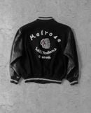  02.10.24 - VTG CROPPED LEATHER SLEEVE WOOL VARSITY JACKET - MELROSE 