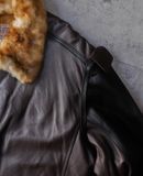  02.10.24 - VTG LEATHER COAT HOODED JACKET -AVIREX 