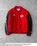  02.10.24 - VTG LEATHER SLEEVE WOOL VARSITY JACKET - KANSAS CITY CHIEFS by NFL PROLINE 