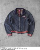  02.18.24 - VTG CROPPED DENIM BASEBALL JACKET - ANGELIC 