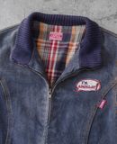  02.18.24 - VTG CROPPED DENIM BASEBALL JACKET - ANGELIC 