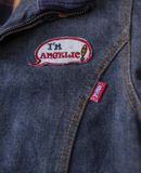  02.18.24 - VTG CROPPED DENIM BASEBALL JACKET - ANGELIC 