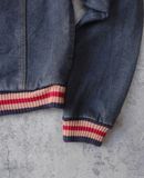  02.18.24 - VTG CROPPED DENIM BASEBALL JACKET - ANGELIC 