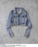 02.18.24 - VTG CROPPED MILITARY DENIM JACKET - CECIL McBEE 