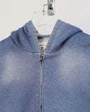  10.02.22 - VTG INDIGO WASH ZIP UP HOODIE - OCEAN PACIFIC 