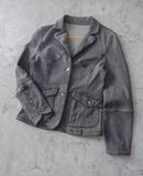  02.18.24 - VTG CROPPED DENIM BLAZER JACKET - PASSIONE 