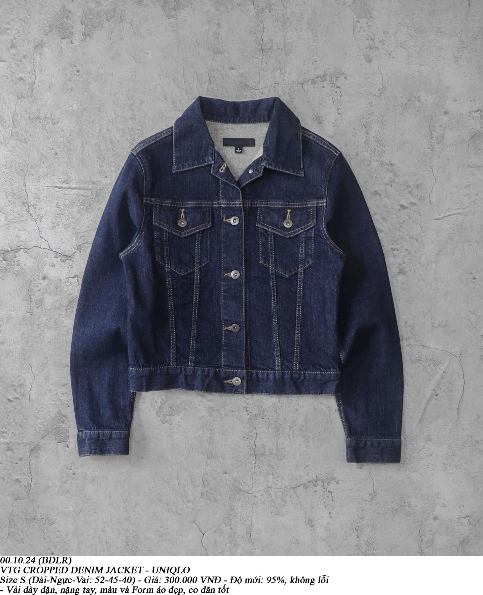  02.18.24 - VTG CROPPED DENIM JACKET - UNIQLO 