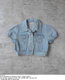  10.18.23 - VTG CROPPED SS DENIM JACKET - PINKY GIRLS 