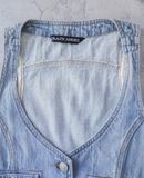  02.17.24 - VTG WAISTCOAT DENIM VEST JACKET - CRAZY ANGEL 