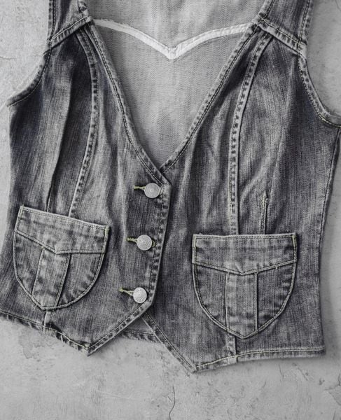  02.17.24 - VTG WAISTCOAT DENIM VEST JACKET - INDIO 