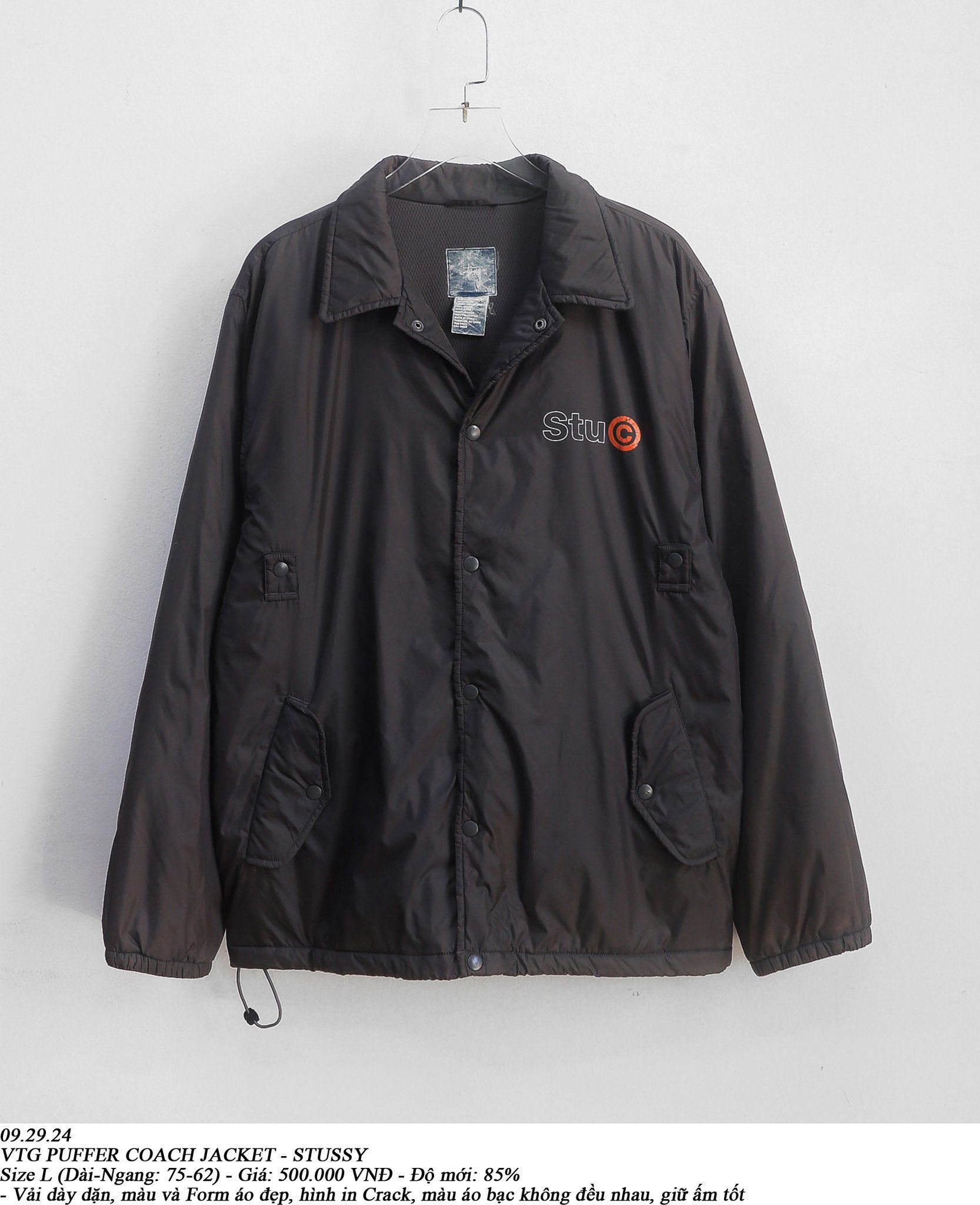  09.29.24 - VTG PUFFER COACH JACKET - STUSSY 
