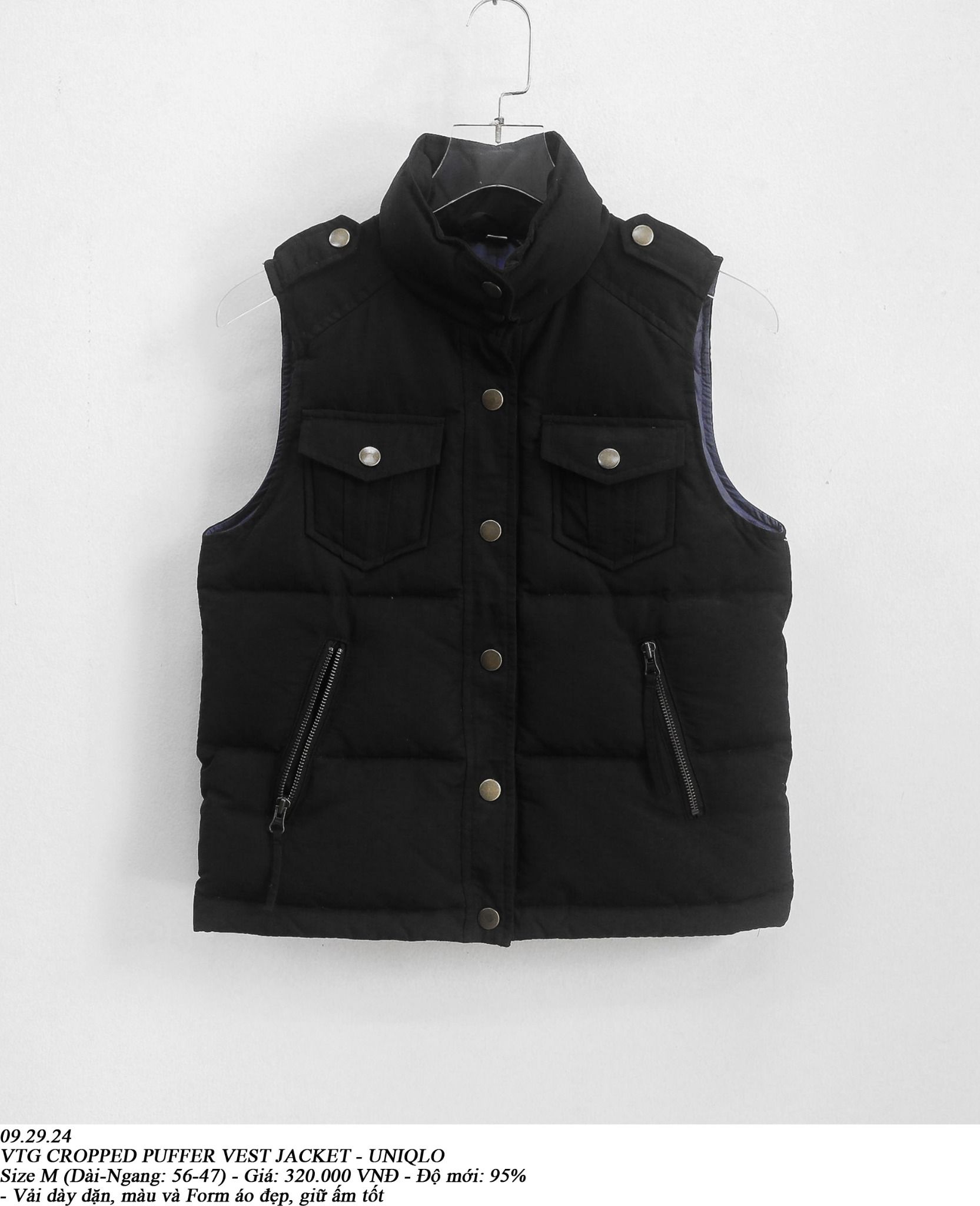  09.29.24 - VTG CROPPED PUFFER VEST JACKET - UNIQLO 