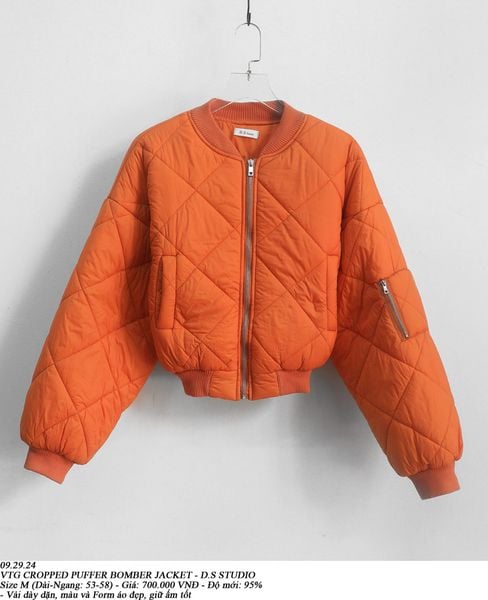  09.29.24 - VTG CROPPED PUFFER BOMBER JACKET - D.S STUDIO 