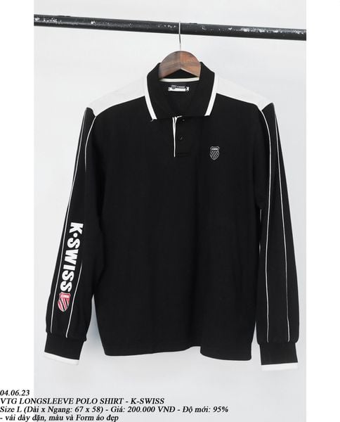  04.06.23 - VTG LONGSLEEVE POLO SHIRT - K-SWISS 