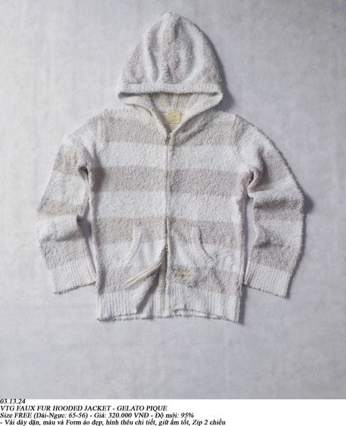 03.13.24 - VTG FAUX FUR HOODED JACKET - GELATO PIQUE 