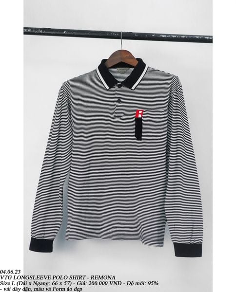  04.06.23 - VTG LONGSLEEVE POLO SHIRT - REMONA 