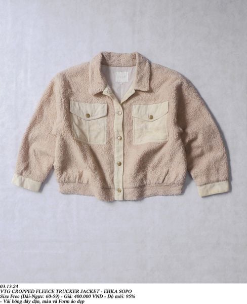  03.13.24 - VTG CROPPED FLEECE TRUCKER JACKET - EHKA SOPO 