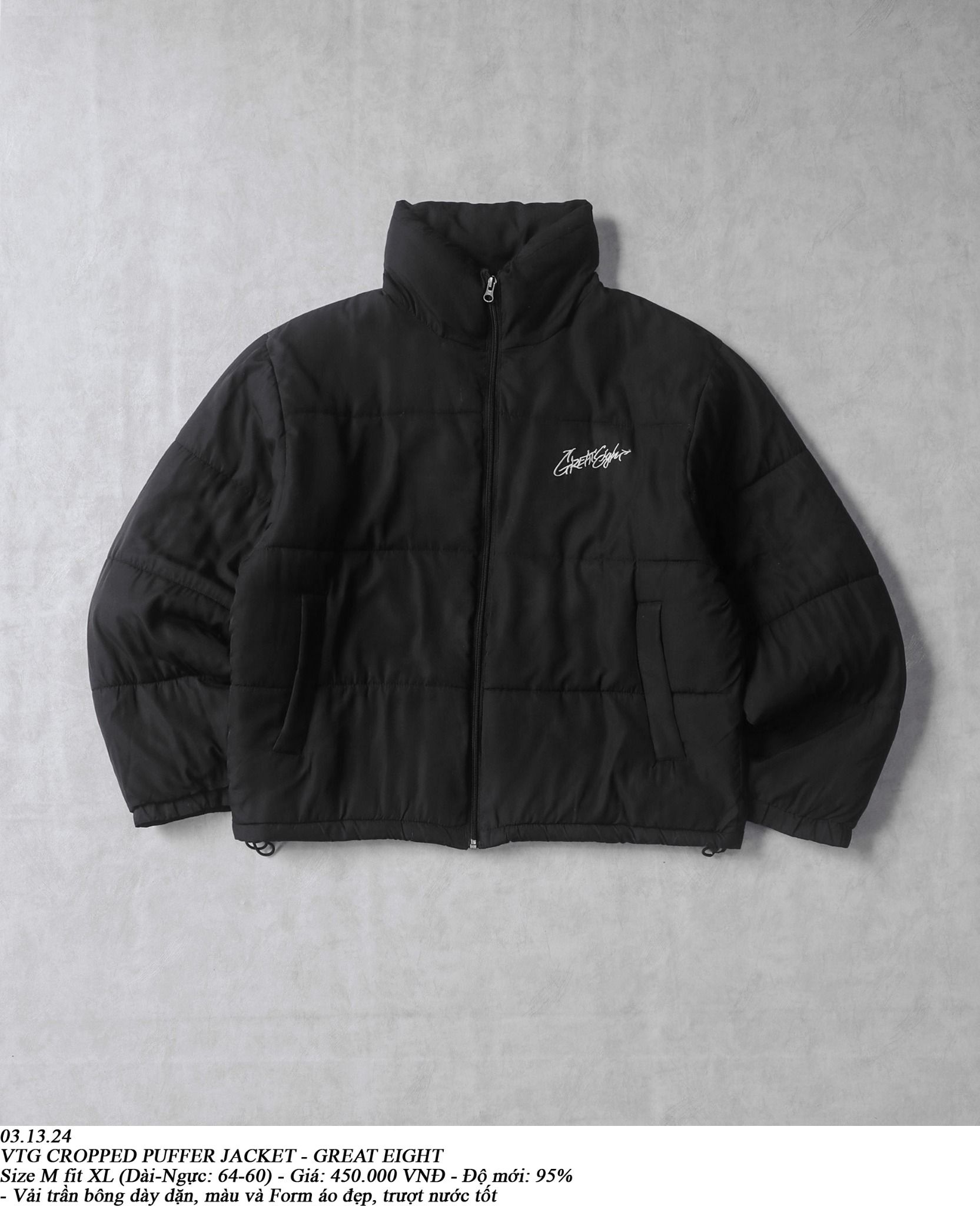  03.13.24 - VTG CROPPED PUFFER JACKET - GREAT EIGHT 