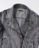  10.27.23 - VTG CROPPED BIKER DENIM JACKET - ARCHIVES 