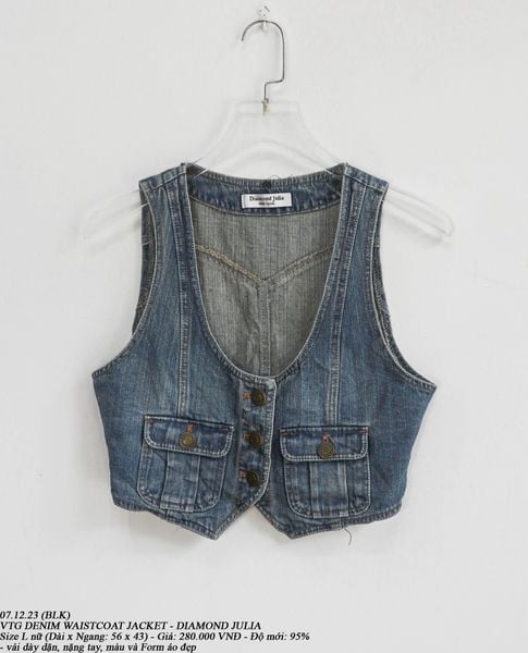  07.12.23 - DENIM WAISTCOAT JACKET - DIAMOND JULIA 