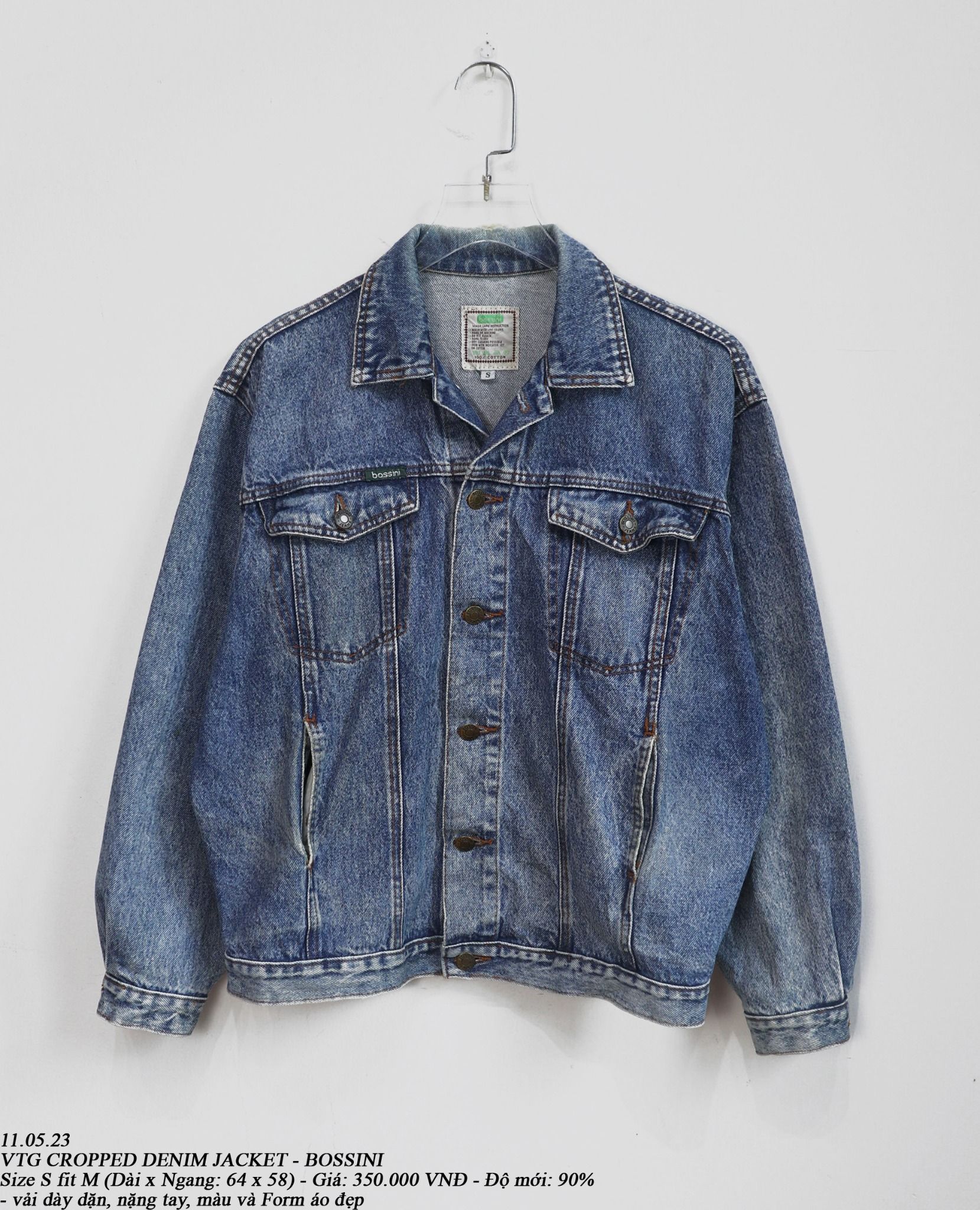  11.05.23 - VTG CROPPED DENIM JACKET - BOSSINI 