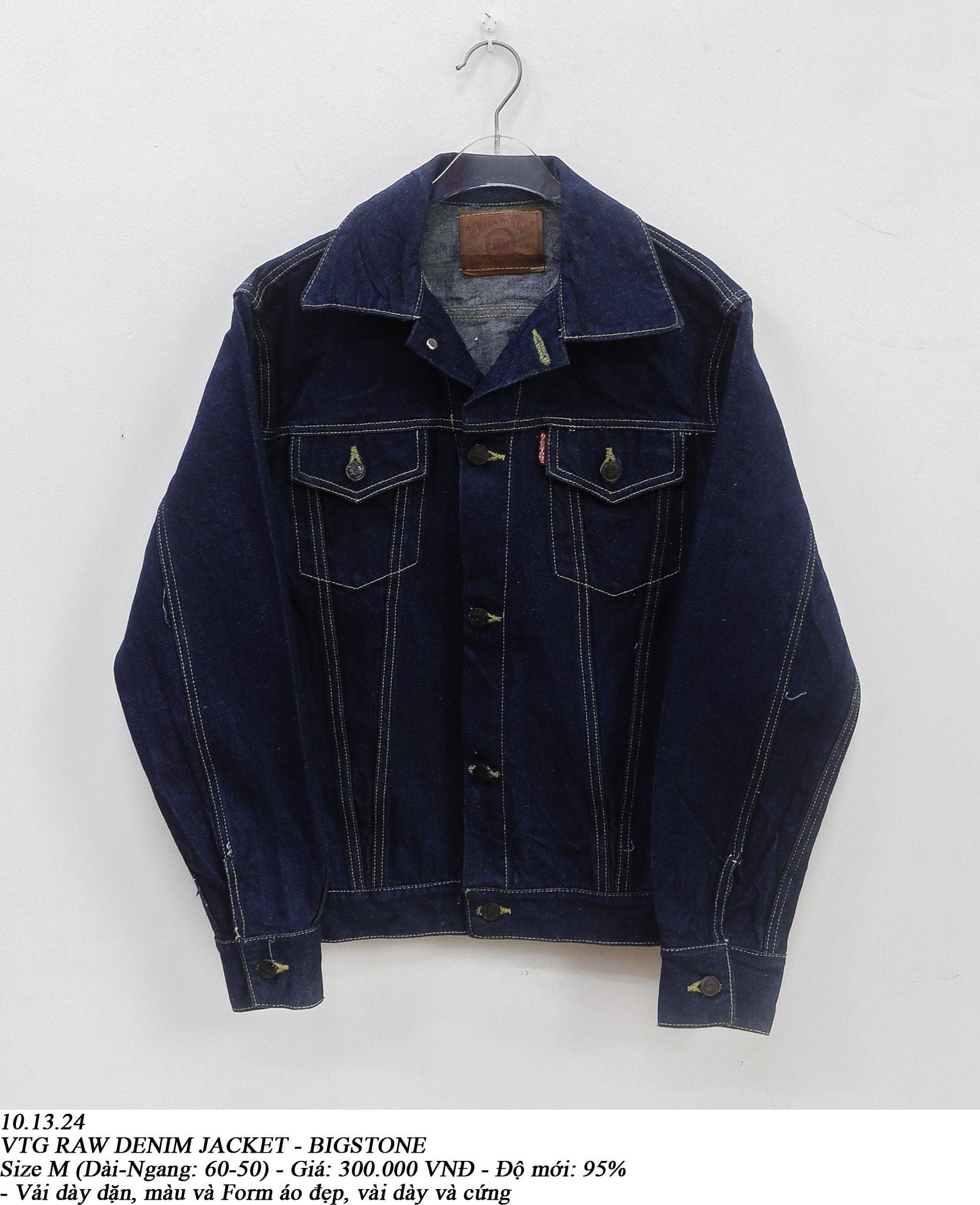  10.13.24 - VTG RAW DENIM JACKET - BIGSTONE 