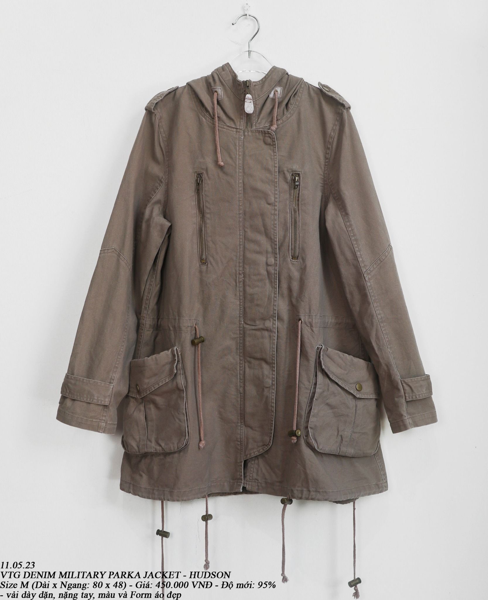  11.05.23 - VTG DENIM MILITARY PARKA JACKET - HUDSON 