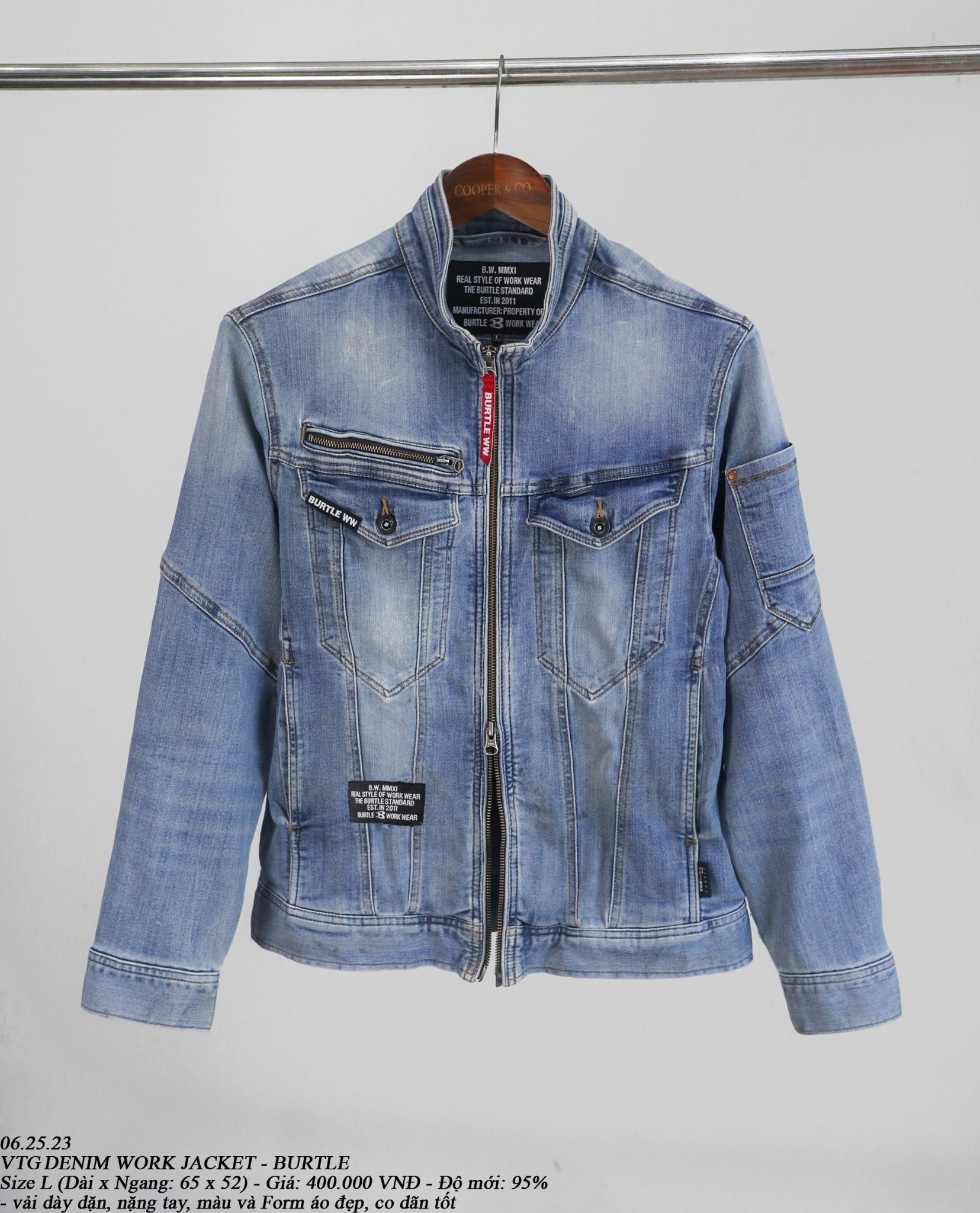  06.25.23 - VTG DENIM WORK JACKET - BURTLE 