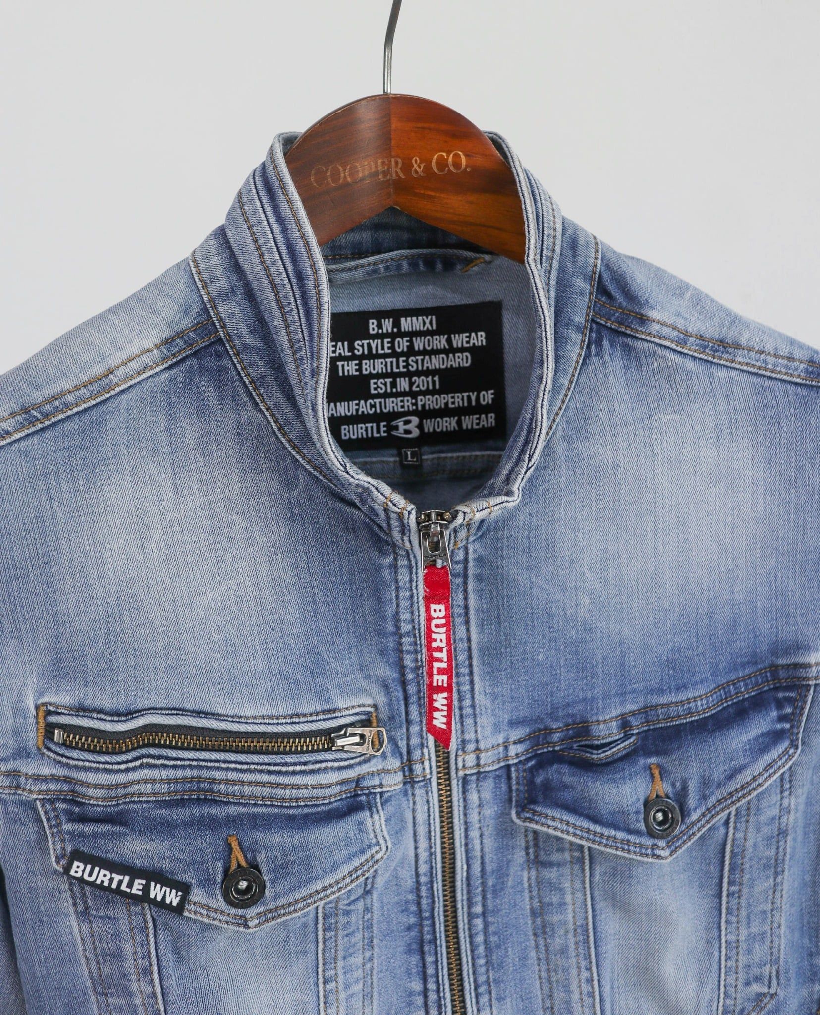  06.25.23 - VTG DENIM WORK JACKET - BURTLE 
