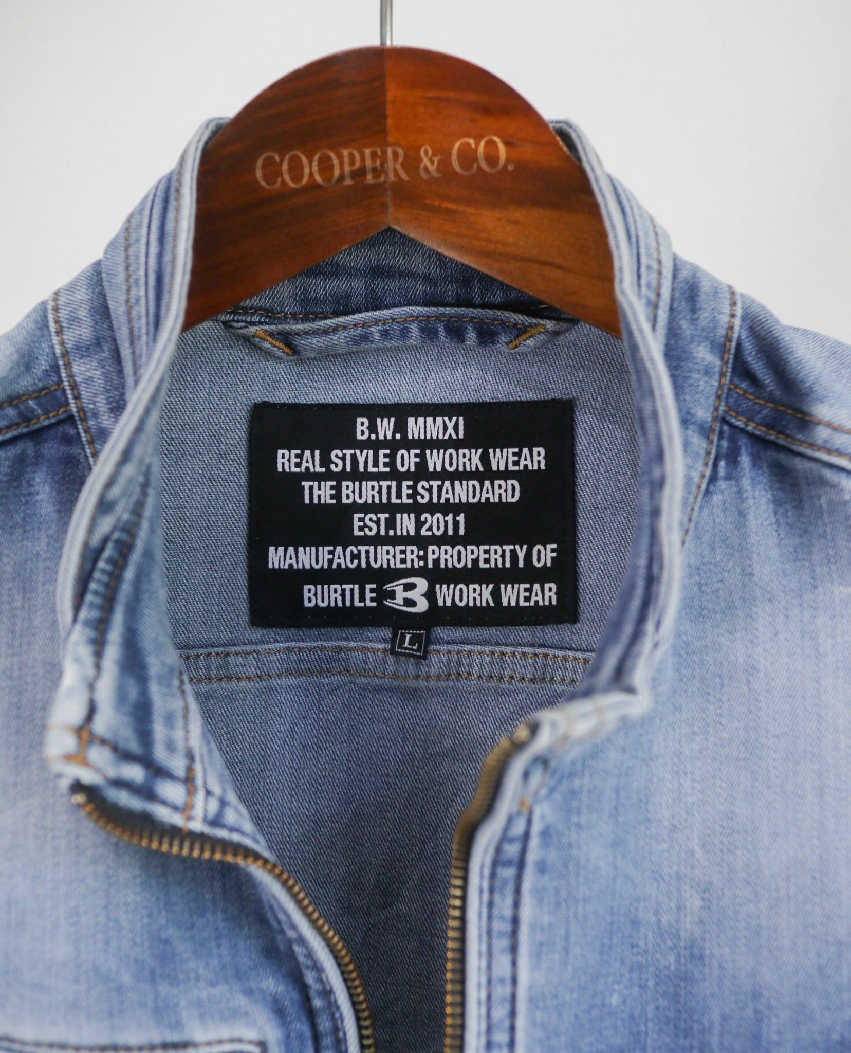  06.25.23 - VTG DENIM WORK JACKET - BURTLE 