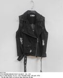  10.13.24 - VTG DENIM BIKER VEST JACKET - XL - YS 