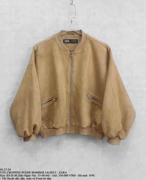  03.27.24 - VTG CROPPED SUEDE BOMBER JACKET - ZARA 