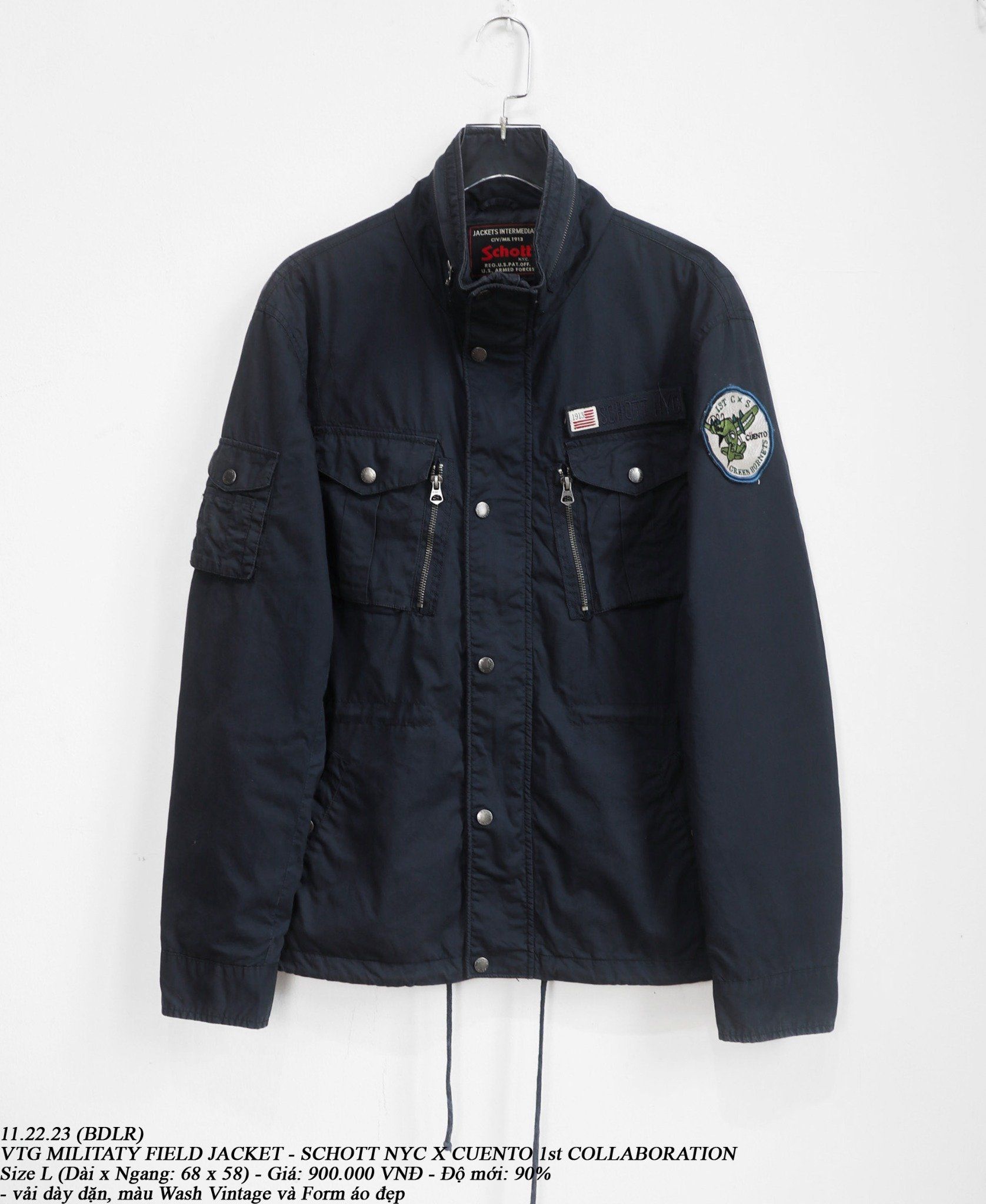  11.22.23 - VTG MILITARY FIELD JACKET - SCHOTT NYC x CUENTO 1st COLLABORATION 