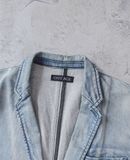  03.31.24 - VTG DENIM BLAZER JACKET - OUT AGE 