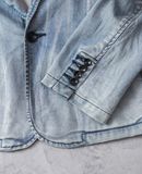  03.31.24 - VTG DENIM BLAZER JACKET - OUT AGE 