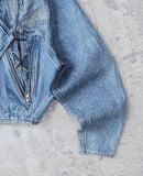  03.31.24 - VTG CROPPED DENIM BIKER JACKET - TRAMWAY DENIM 80s 