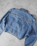  03.31.24 - VTG CROPPED DENIM BIKER JACKET - TRAMWAY DENIM 80s 