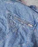  03.31.24 - VTG CROPPED DENIM BIKER JACKET - TRAMWAY DENIM 80s 